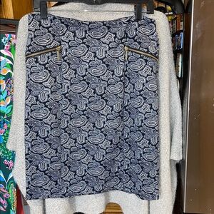 Michael Kors Paisley Print Skirt Zipper Pocket Size 10